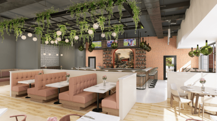 3D restaurant render