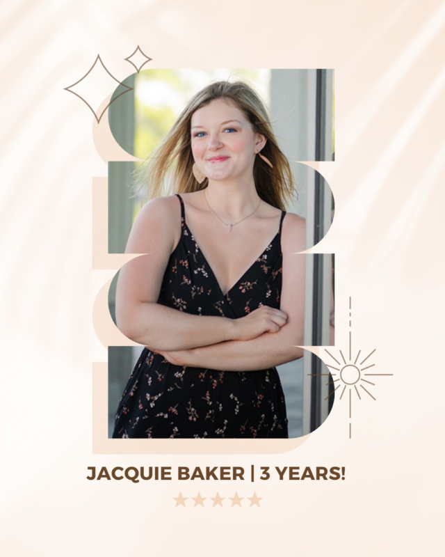 Celebrating Jacquie's 3️⃣ year #Workisversary as a #HottSchott with a little cheer! 🎉✨
 
Give me a J!
 J! – Jacquie! A girl who has the drive!
Give me an A!
 A! – Always Reliable! Tackling anything that comes her way!
Give me a C!
 C! – Creative + Clever! And getting better every day!
Give me a Q!
 Q! – Quality! She’s got the eye!
Give me a U!
 U! – Unstoppable spirit! With plenty of positivity to spare!
Give me an I!
 I! – In it for the team! Always with passion + care!
Give me an E!
 E! – Efficient! Need I say more?
What’s that spell?
 JACQUIE!