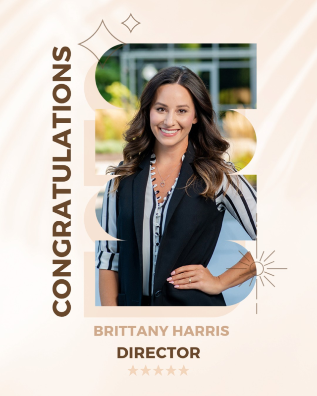 Wishing a very special #Congratulations to our newest Director, Brittany! Your creativity, leadership and steady presence inspire us every day.  Grateful for all the joy and brilliance you bring! 🎉✨
